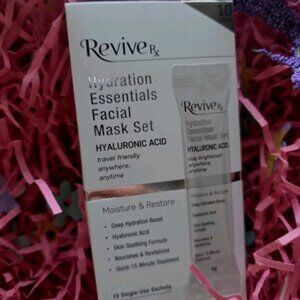 Revive RX Hydration Essentials Facial Mask Set – 10 Pack with Hyaluronic Acid –
